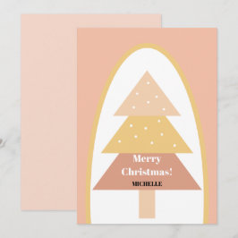 Niedlicher Blush Holiday Tree Feiertagskarte