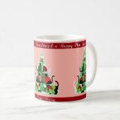 Niedlicher Blush Kitty Weihnachtsbaum Custom Ferie Kaffeetasse (VorderseiteRechts)