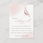 Niedlicher Blush Wasserfarben Schmetterlingswein G Begleitkarte (Vorderseite)