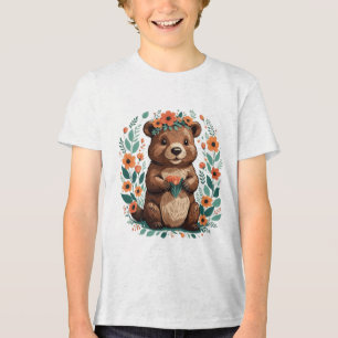 Niedlicher Blütenbiber Tri-Blend Shirt