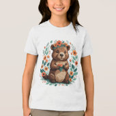 Niedlicher Blütenbiber Tri-Blend Shirt (Vorderseite)