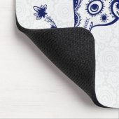 Niedlicher Blütenelefonat in Navy Blue Mousepad (Ecke)