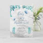 niedlicher Blütenschmetterling aus Marmor Einladung (Stehend Vorderseite)