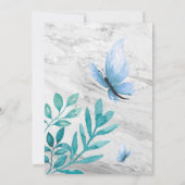 niedlicher Blütenschmetterling aus Marmor Einladung (Rückseite)