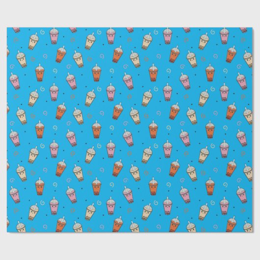 Niedlicher Boba-Bubble-Tee Geschenkpapier (Flach)