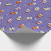 Niedlicher Boba-Bubble-Tee Geschenkpapier (Ecke)