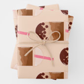 Niedlicher Boba Bubble Tee Geschenkpapier Set (Beispiel)