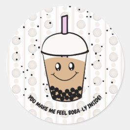 Niedlicher Boba Bubble Tee Puck Round Sticker
