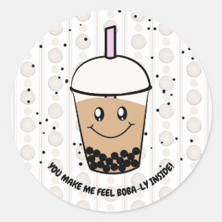 Niedlicher Boba Bubble Tee Puck Round Sticker