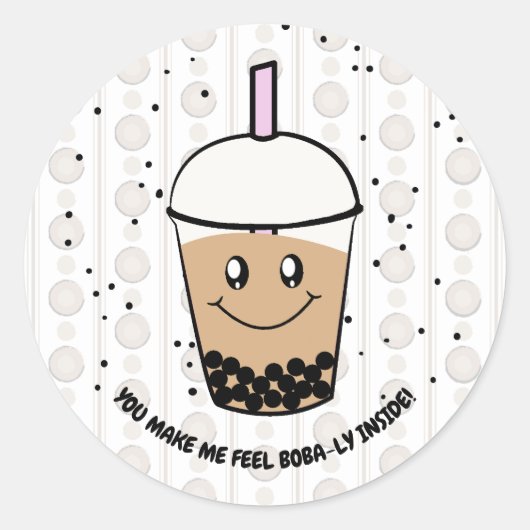 Niedlicher Boba Bubble Tee Puck Round Sticker (Vorderseite)