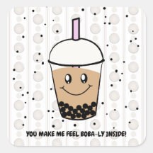 Niedlicher Boba Bubble Tee Pun Square Sticker