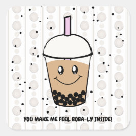 Niedlicher Boba Bubble Tee Pun Square Sticker