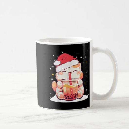 Niedlicher Boba Milk Bubble Tee Weihnachten Weihna Kaffeetasse (Rechts)