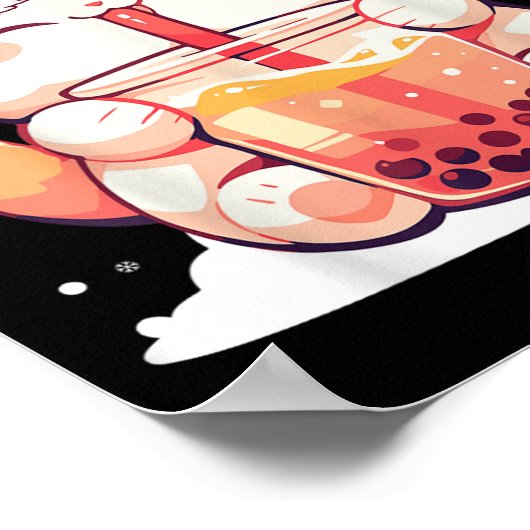 Niedlicher Boba Milk Bubble Tee Weihnachten Weihna Poster (Ecke)