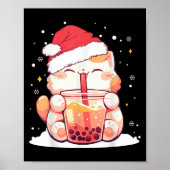 Niedlicher Boba Milk Bubble Tee Weihnachten Weihna Poster (Vorne)