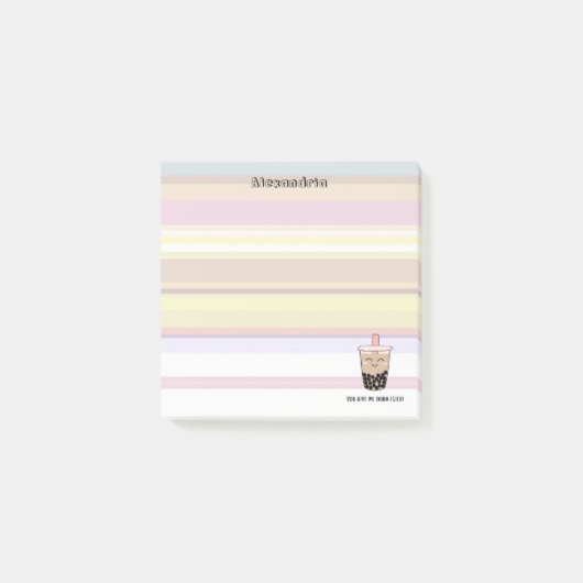 Niedlicher Boba Milk Tea Pun Post-it Klebezettel (Vorderseite)
