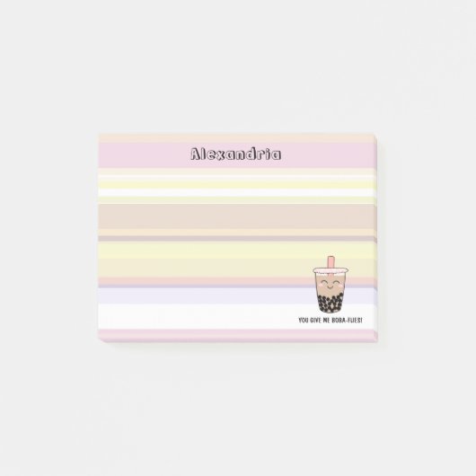 Niedlicher Boba Milk Tea Pun Post-it Klebezettel (Vorderseite)