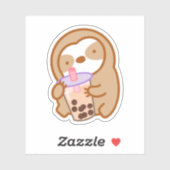 Niedlicher Boba Milk Tee Sloth Sticker (Blatt)