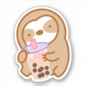 Niedlicher Boba Sloth Sticker (Vorderseite)