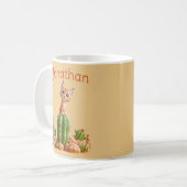 Niedlicher Bobcat auf Kakteen Kaffeetasse (Vorderseite Links)