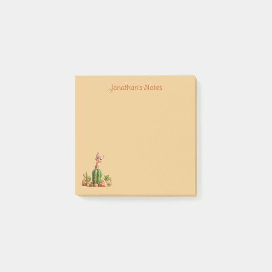 Niedlicher Bobcat auf Kakteen Post-it Klebezettel (Vorderseite)
