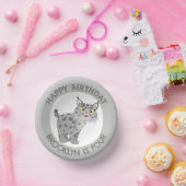 Niedlicher bobcat Lynx Cartoon personalisierter Ge Pappteller (Party)