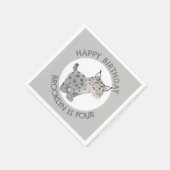 Niedlicher bobcat Lynx Cartoon personalisierter Ge Serviette (Ecke)