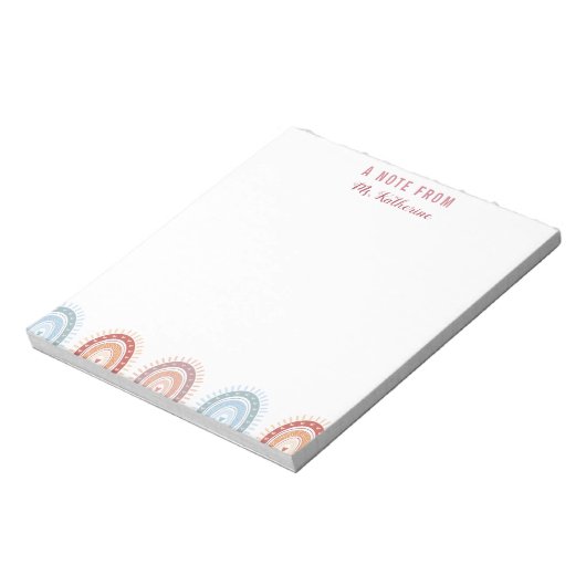 Niedlicher Bohemischer Regenbogenlehrer Notizblock (Rotiert)