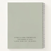 Niedlicher Boho Chic Name Bear Baby Meilensteine Notizblock (Rückseite)