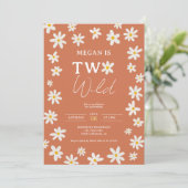 Niedlicher Boho daisbug zwei wilde Kinder zum 2. G Einladung (Stehend Vorderseite)