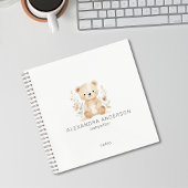 Niedlicher Boho Floral Bär Kinderservice Wasserfar Notizblock