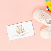 Niedlicher Boho Floral Bär Kinderservice Wasserfar Visitenkarte