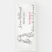 Niedlicher Boho Hairstyle Hochzeitssaal Banner (Vertikal)