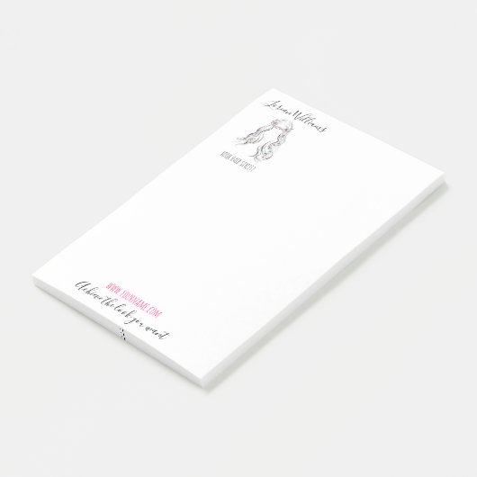 Niedlicher Boho Hairstyle Hochzeitssaal Post-it Klebezettel (angewinkelt)