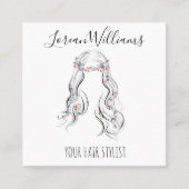 Niedlicher Boho Hairstyle Hochzeitssaal Quadratische Visitenkarte (Vorderseite)