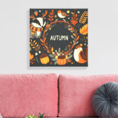Niedlicher Boho Herbst Hirsch-Kranken-Wand-Decal Leinwanddruck (Insitu (Wohnzimmer))