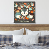 Niedlicher Boho Herbst Igel Wraath Wall Decal Leinwanddruck (Insitu (Schlafzimmer))