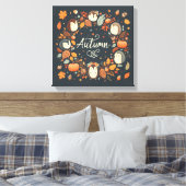 Niedlicher Boho Herbst Igel Wraath Wall Decal Leinwanddruck (Insitu (Schlafzimmer))