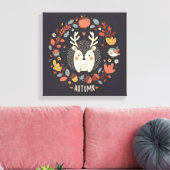 Niedlicher Boho Herbst Igel Wraath Wall Decal Leinwanddruck (Insitu (Wohnzimmer))