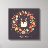 Niedlicher Boho Herbst Igel Wraath Wall Decal Leinwanddruck (Vorderseite)