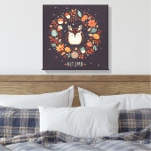 Niedlicher Boho Herbst Igel Wraath Wall Decal Leinwanddruck (Insitu (Schlafzimmer))