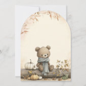 Niedlicher Boho Herbst Unser kleiner Kürbisgeburts Einladung (Rückseite)