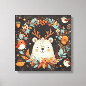 Niedlicher Boho Herbstbärenkreit Wall Decal Leinwanddruck (Vorderseite)