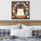 Niedlicher Boho Herbstbärenkreit Wall Decal Leinwanddruck (Insitu (Schlafzimmer))