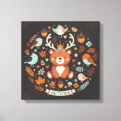 Niedlicher Boho Herbstbärenkreit Wall Decal Leinwanddruck (Vorderseite)