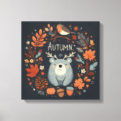 Niedlicher Boho Herbstbärenkreit Wall Decal Leinwanddruck (Vorderseite)