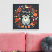 Niedlicher Boho Herbstbärenkreit Wall Decal Leinwanddruck (Insitu (Wohnzimmer))