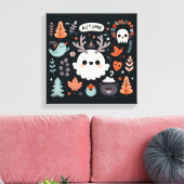 Niedlicher Boho Herbstgeisterkranz Wall Decal Leinwanddruck (Insitu (Wohnzimmer))