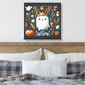 Niedlicher Boho Herbstgeisterkranz Wall Decal Leinwanddruck (Insitu (Schlafzimmer))