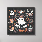 Niedlicher Boho Herbstgeisterkranz Wall Decal Leinwanddruck (Vorderseite)